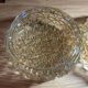 Pair of amber pressed glass ceiling globes Vianne – 1960s