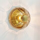 Mid century glass flush mount / ceiling light by limburg, germany, 1960s