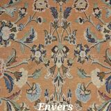 Large wool and silk oriental carpet