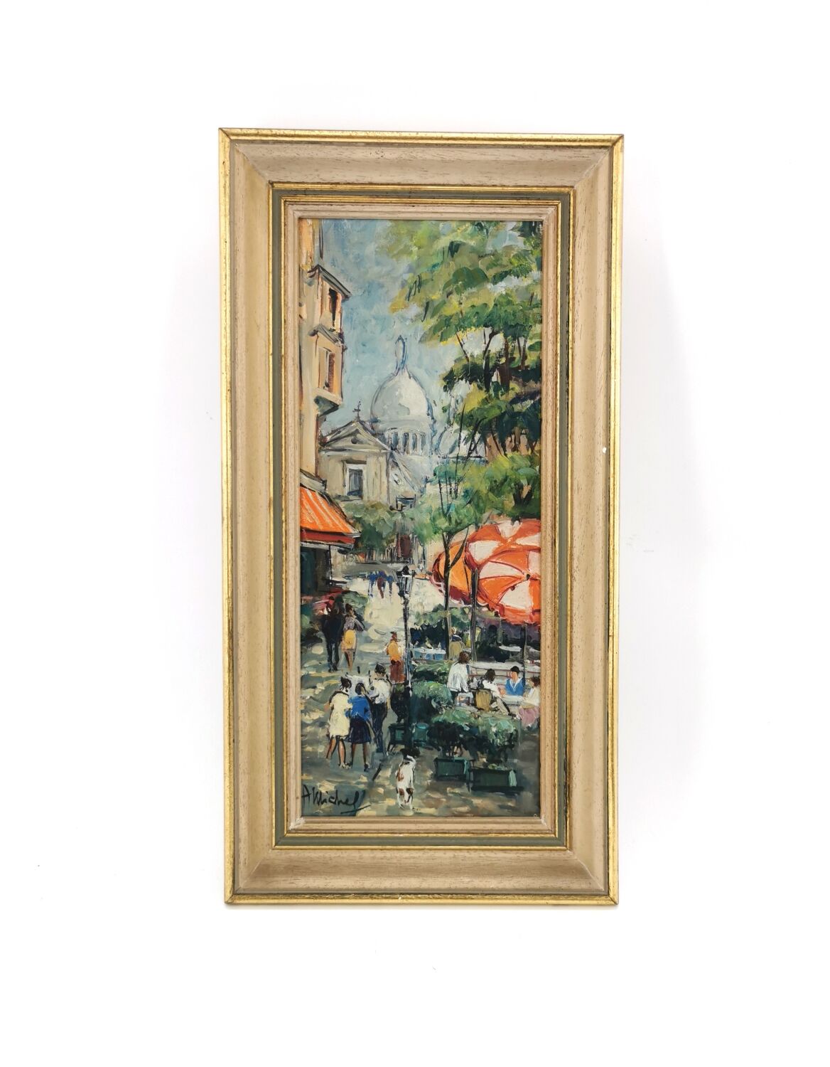 Old painting Oil Paris Montmartre signed André Michel 70's