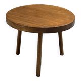 Vintage round coffee table, wooden top and legs