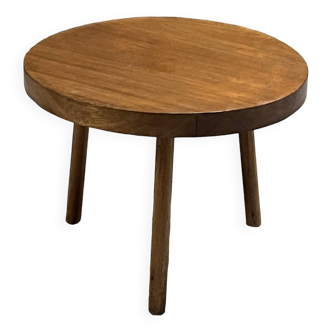 Vintage round coffee table, wooden top and legs