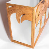 Rattan and mirror chest of drawers