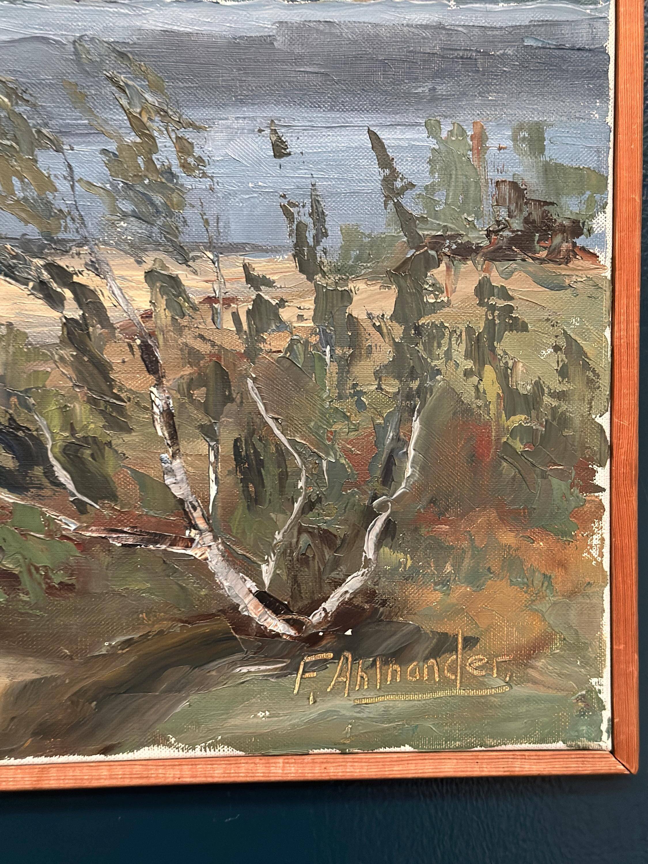 Swedish Oil on Canvas – “Sommardag” by John Fritz Ahlnander