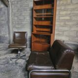 Danish teak library, display cabinet, shelves 1970