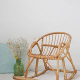 Rocking-chair child in rattan
