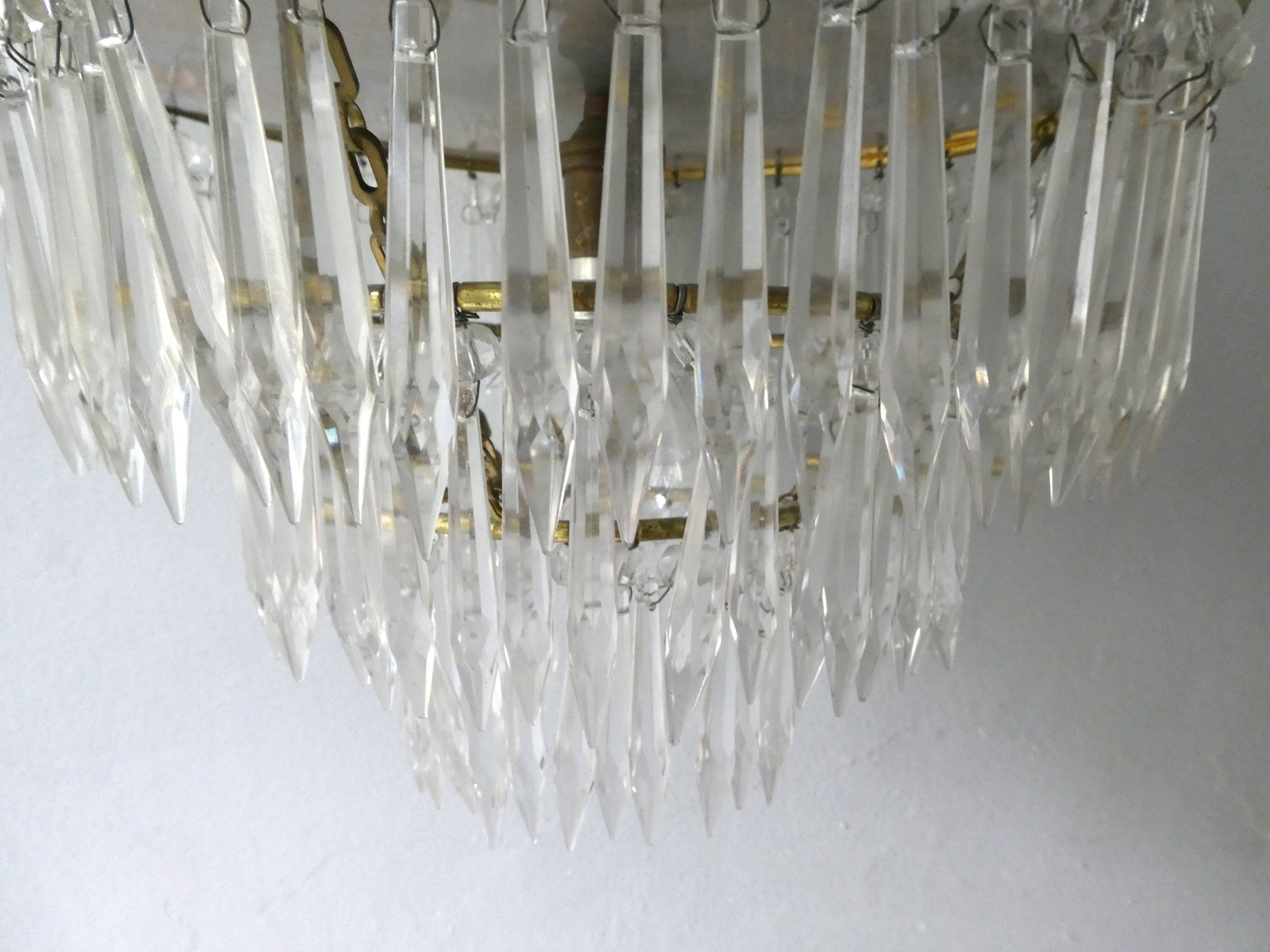 Brass ceiling, 3 rows of stamps and mirror, art deco