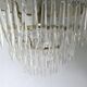 Lustre en laiton, 3 rangs de pampilles et miroir, art deco