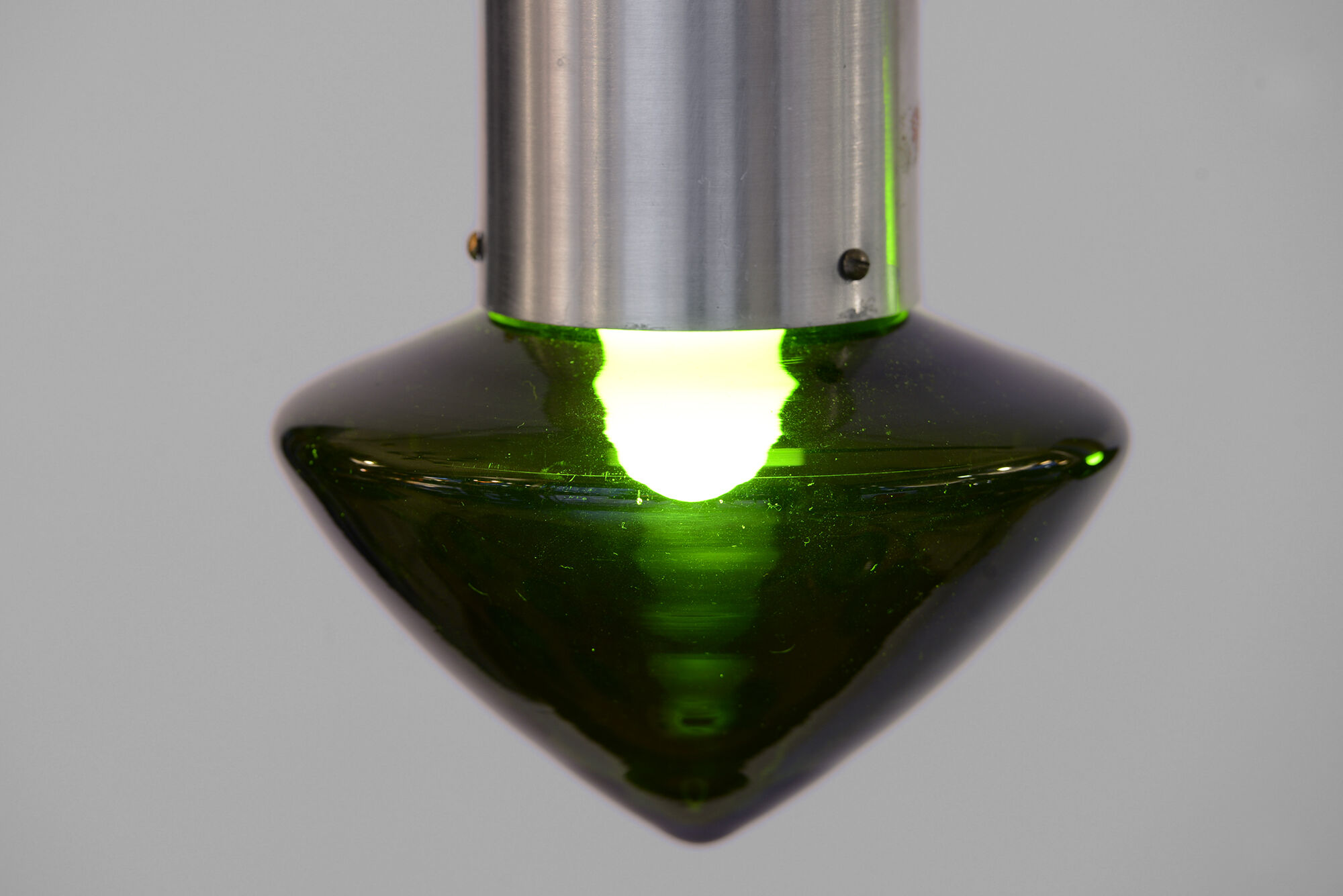 Pair of green glass pendant lights Sweden 1960s