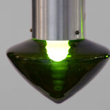Paire de suspensions en verre vert Suède des années 1960