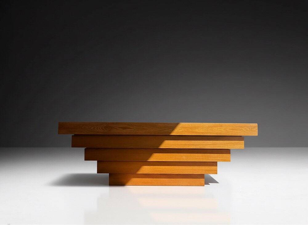 Sculptural Wooden Counter or Bar, Italy, 1970s