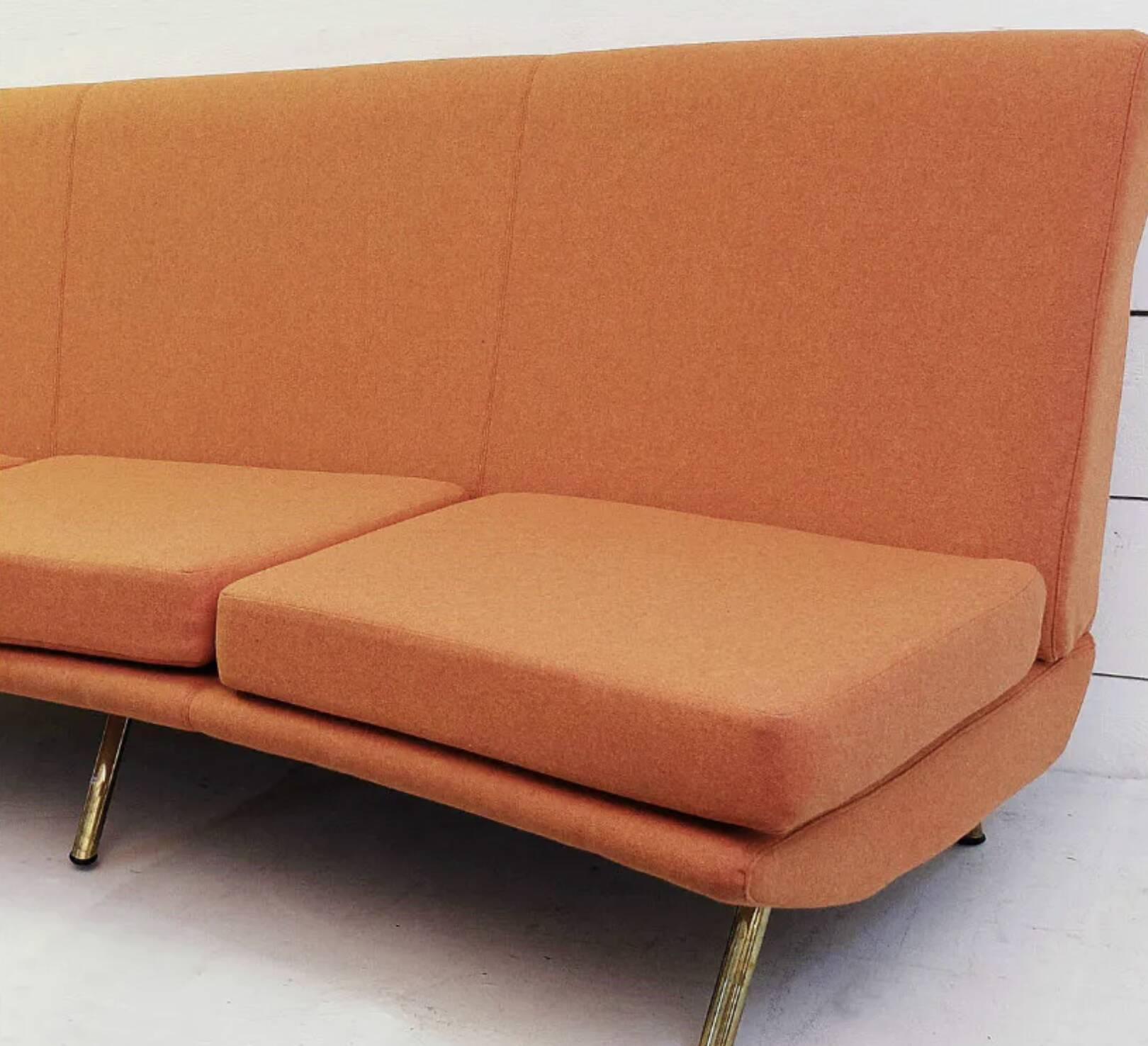 Triennale sofa by Marco Zanuso for Arflex, orange fabric, 1950s