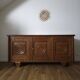 Solid oak sideboard, brutalist and Art Deco work, mid-century.