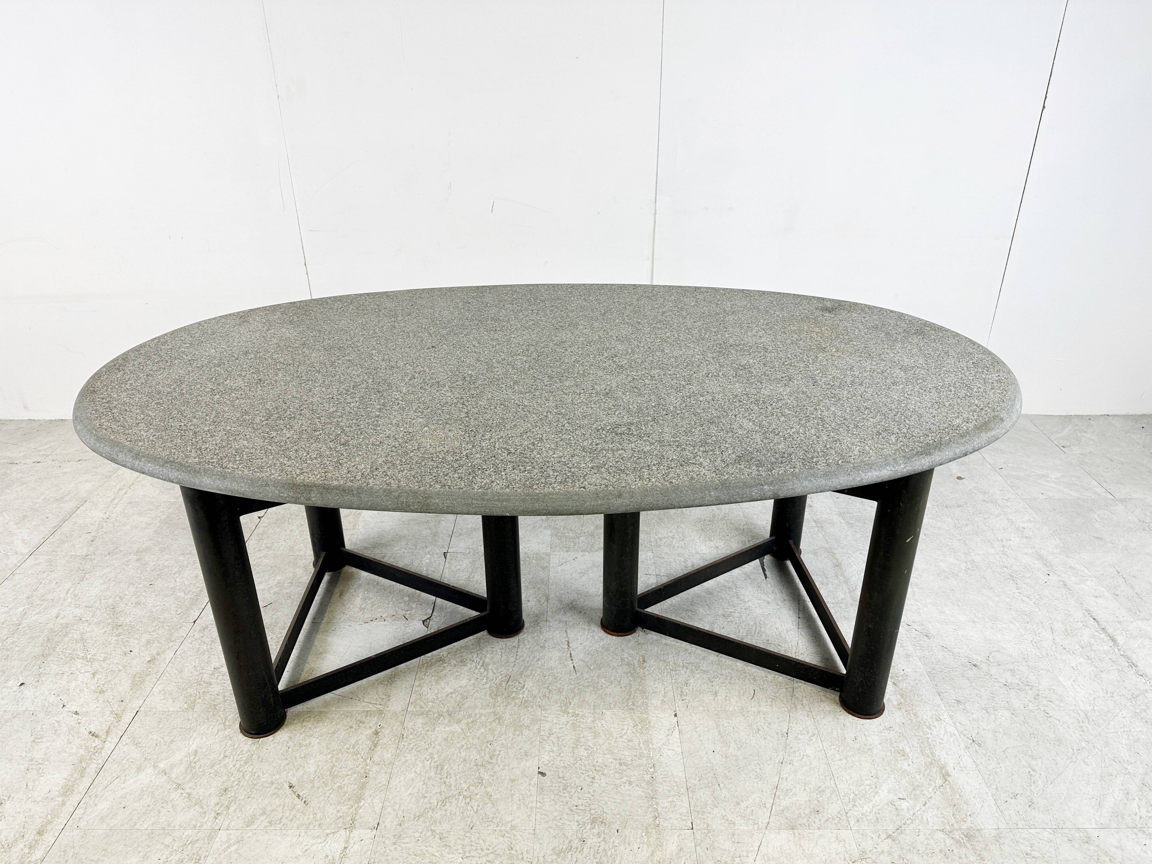 Oval dining table in the manner of Jan Vlug, 1970s