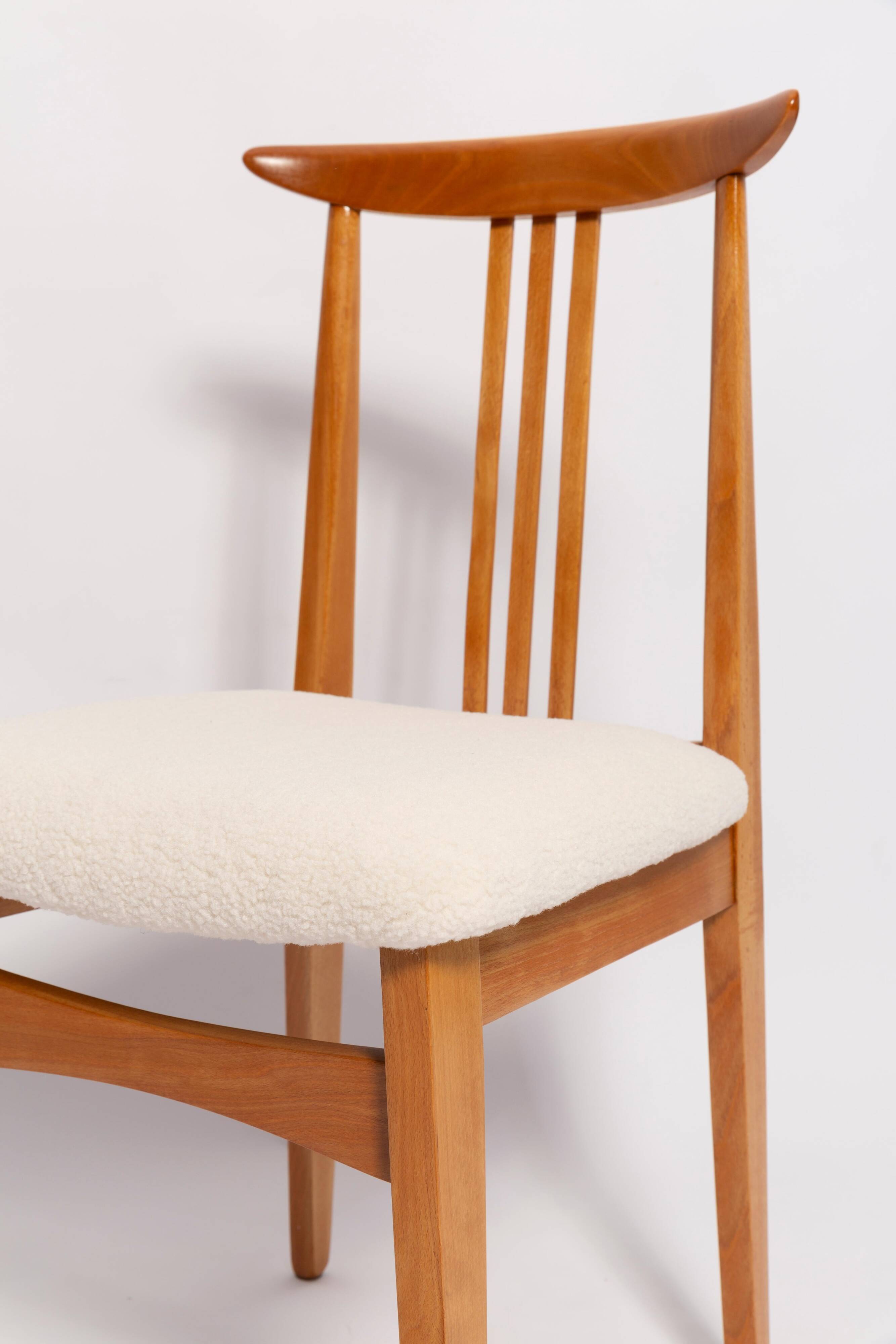 Mid-Century Chair in Cream Ivory Boucle, designed by Mr. Zielinski, Europe, 1960s