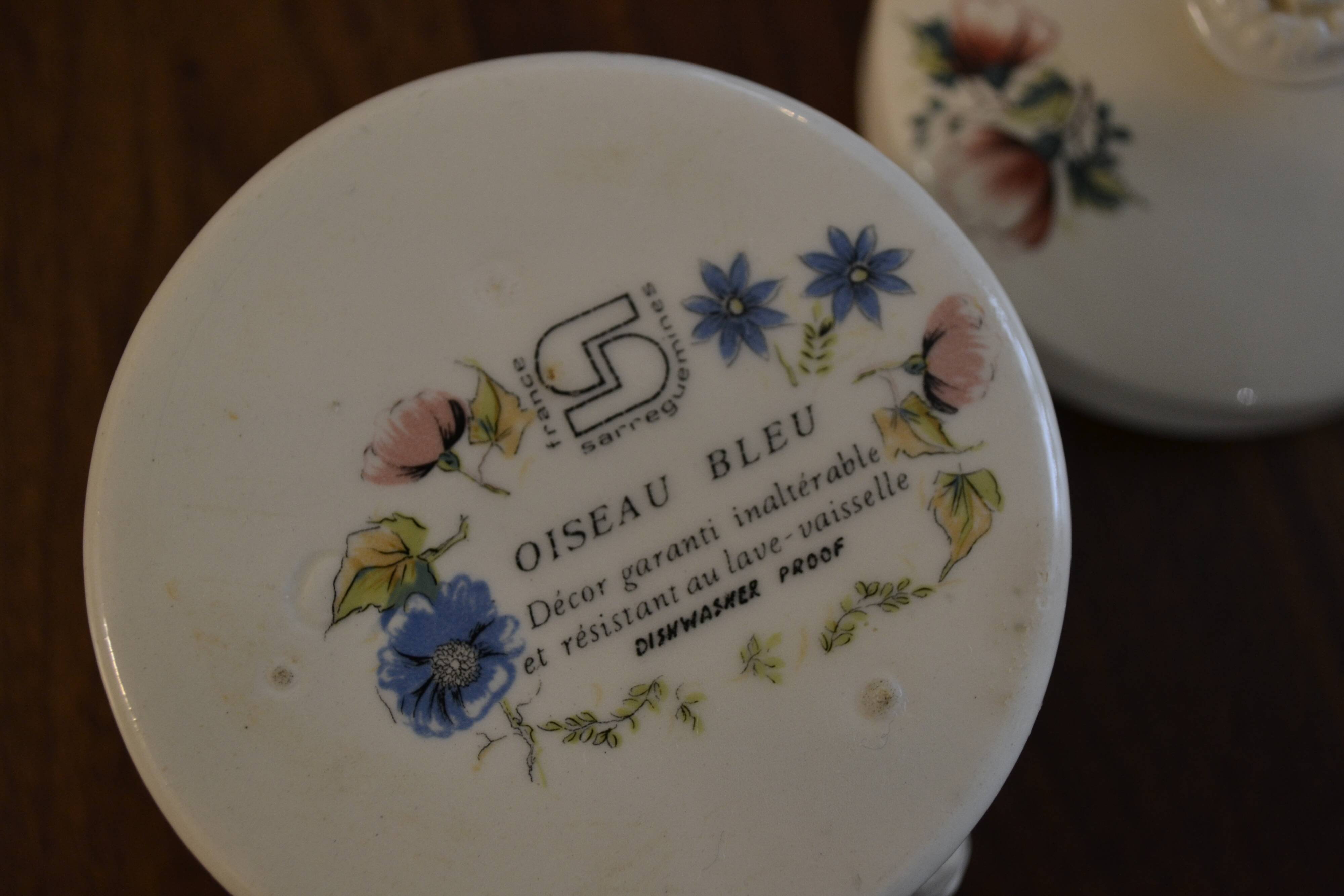 Blue bird pot Sarreguemines