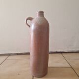 Vase, hot water bottle with handle in brown terracotta stoneware, France