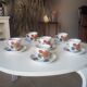 Set de 6 tasses et sous tasses porcelaine années 70
