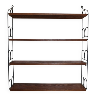 Large "string" shelf, Sweden, metal and wood