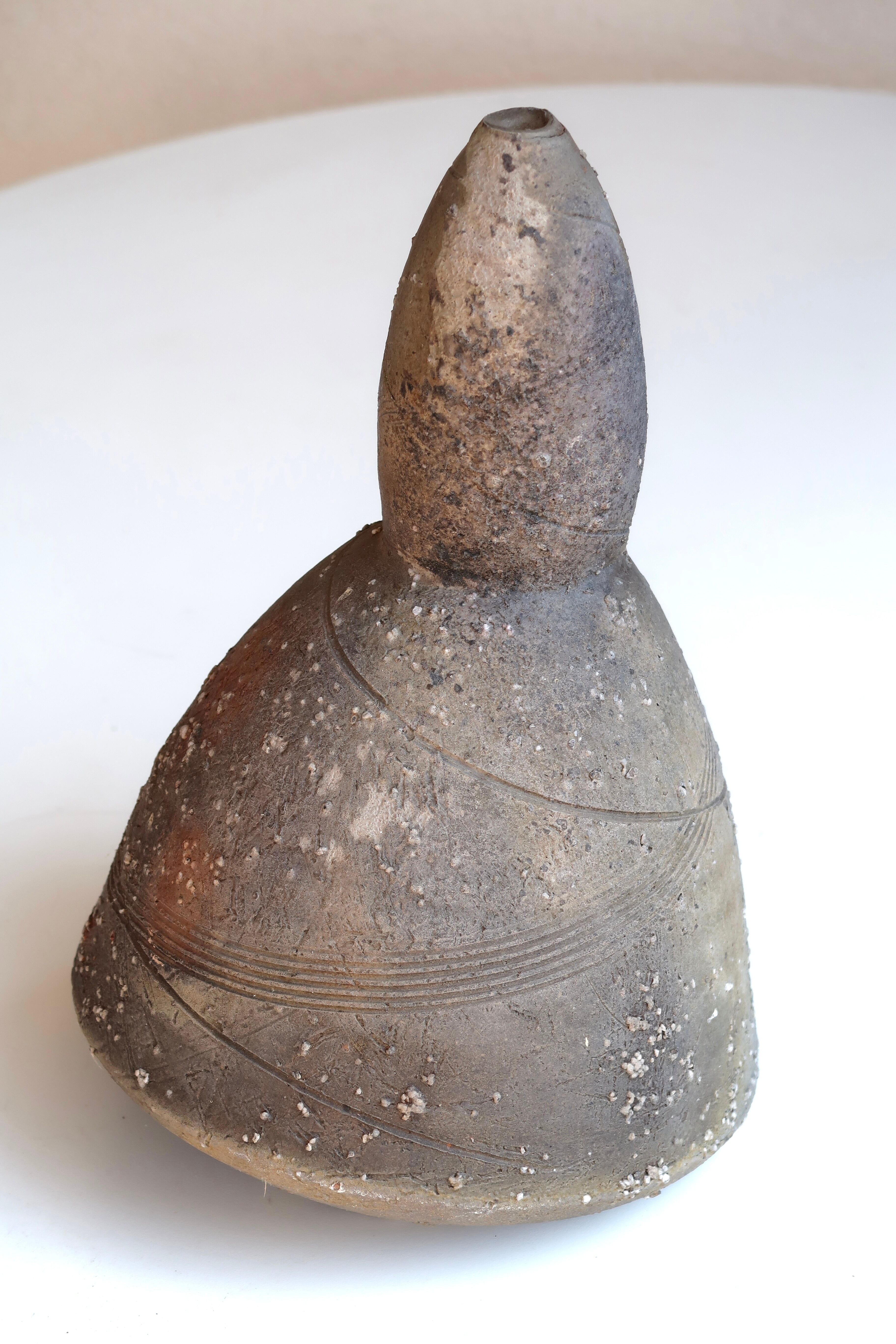 Abstract sculpture by Eric Astoul in sandstone, La Borne