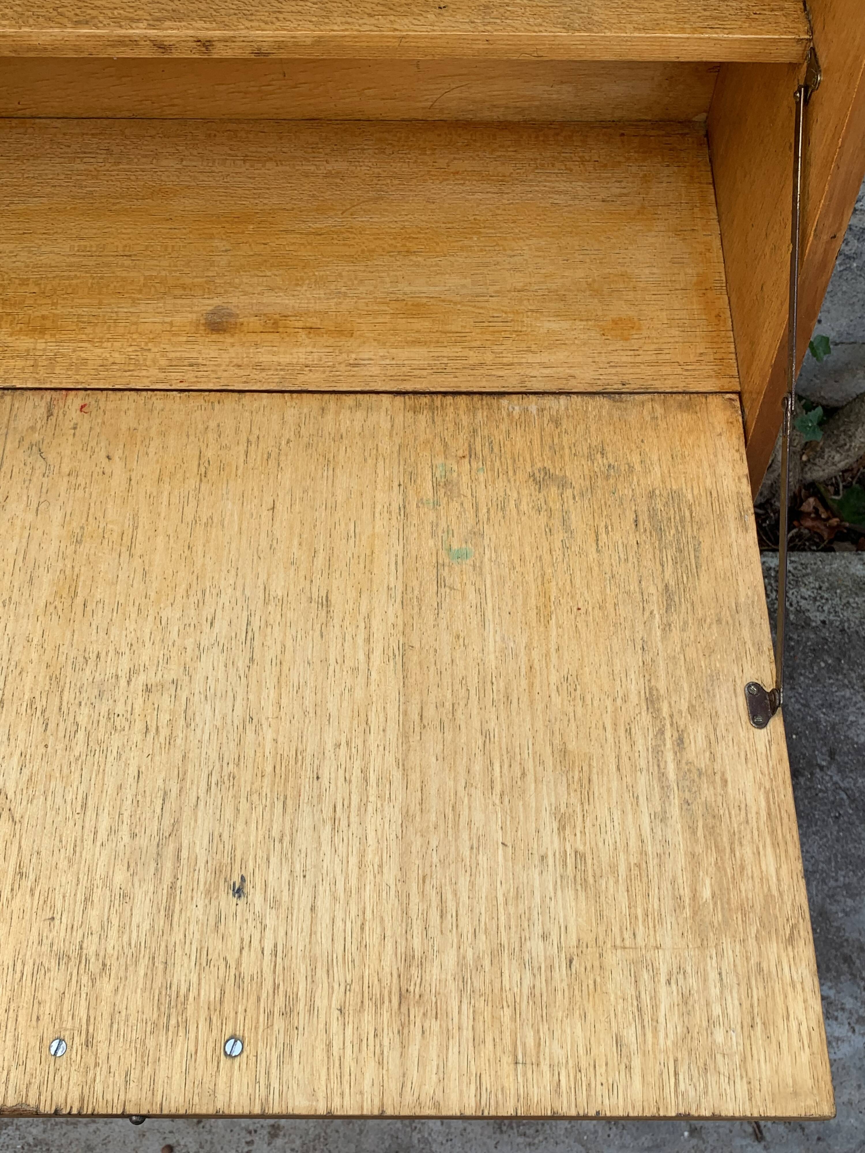 Vintage 1950s asymmetrical wall-mounted secretary desk