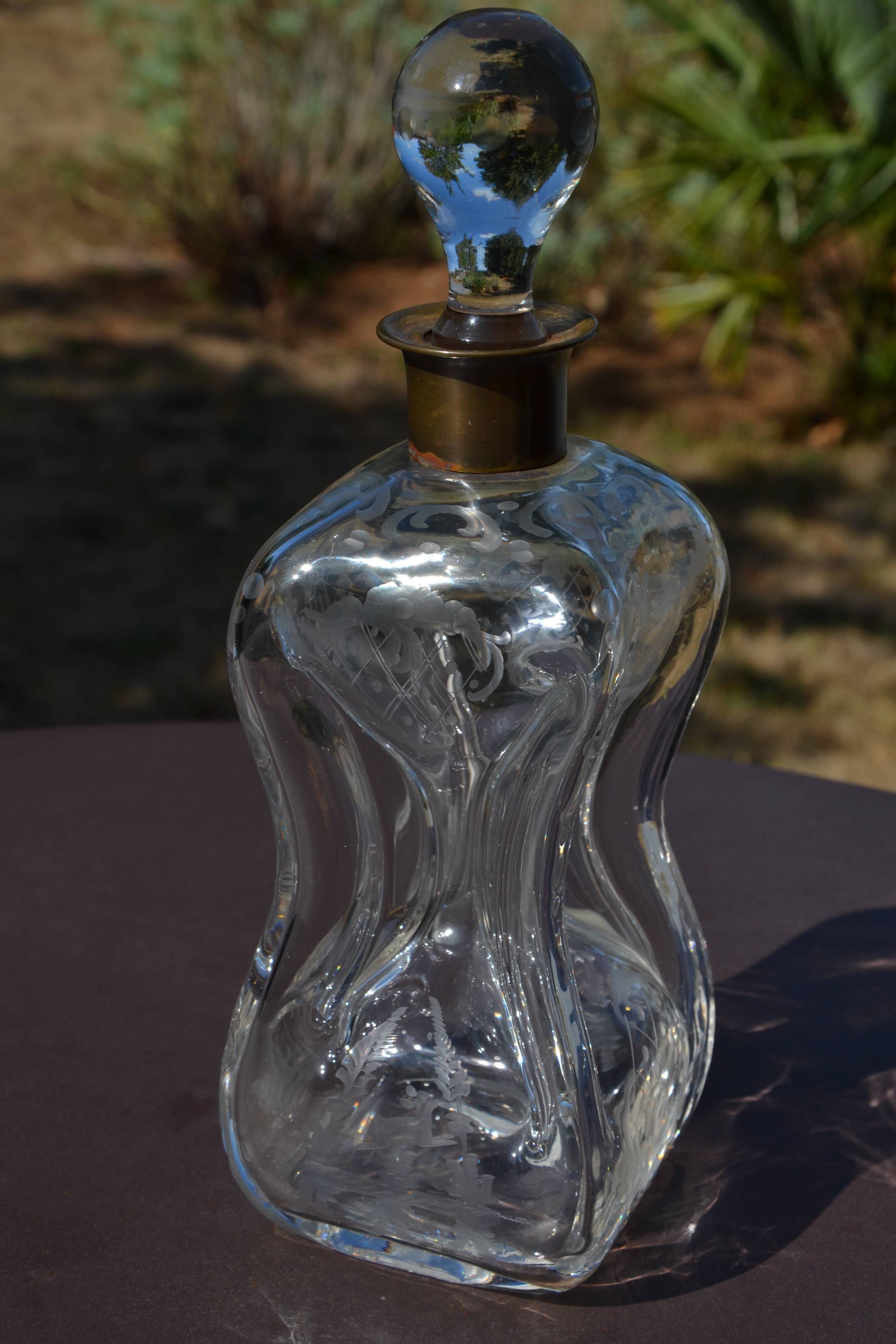 Carafe en cristal gravé Jacob Eiler Bang Danemark