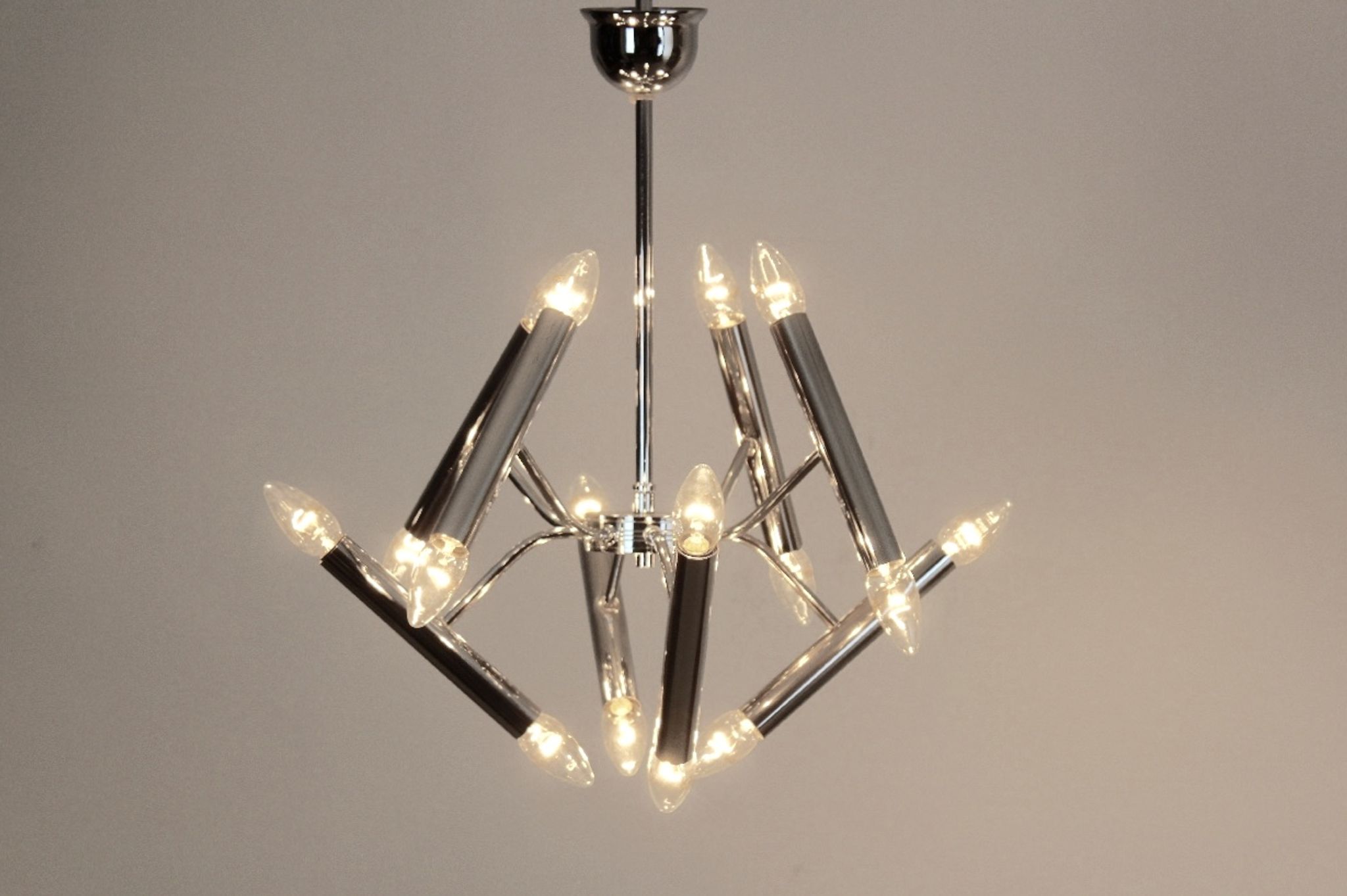 Geometrical chrome chandelier by Boulanger