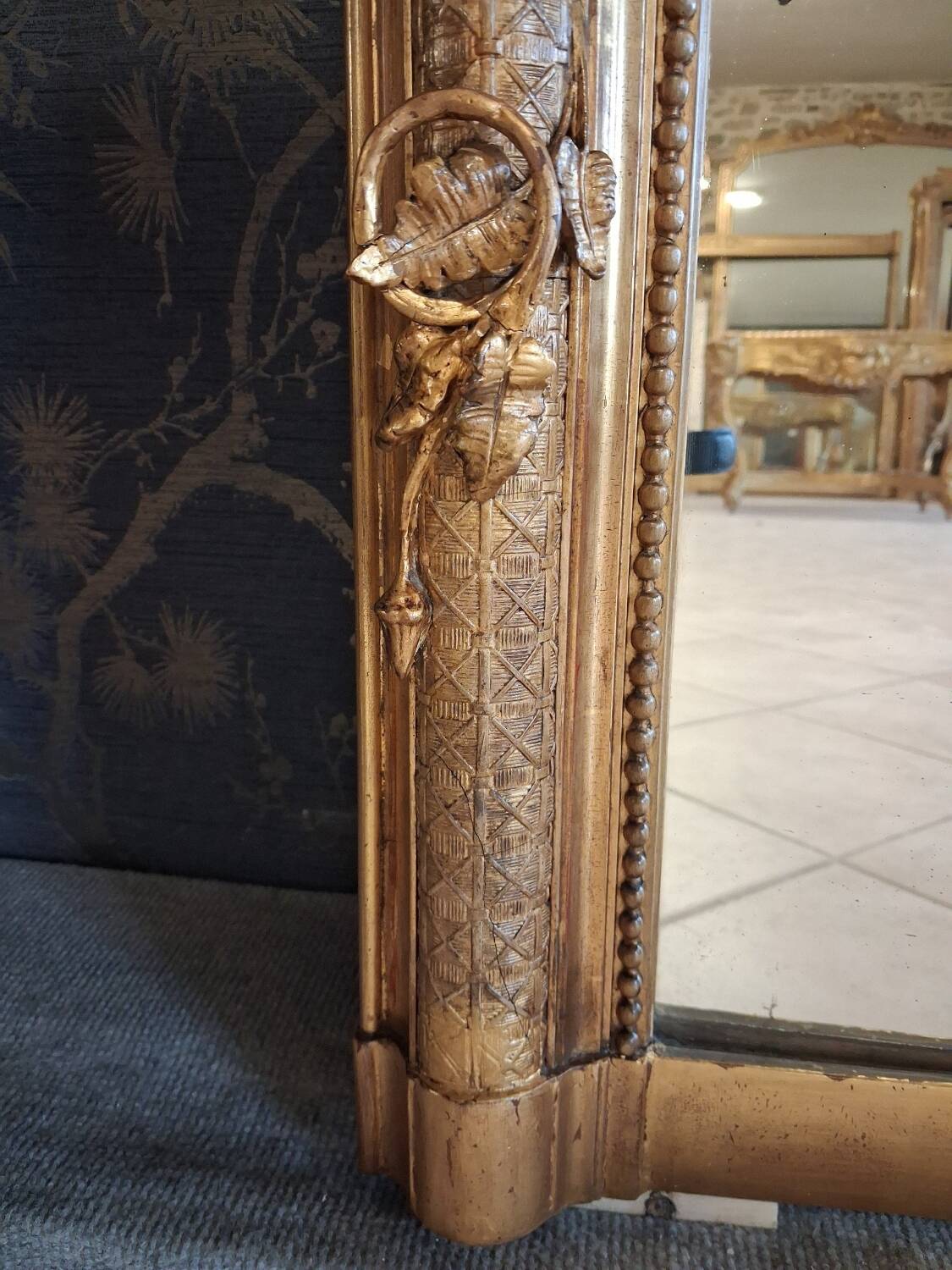 19th century mirror 205 x 147