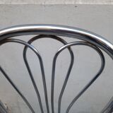 Pair of tubular metal bistro chairs