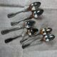 6 small vintage dessert spoons in silver metal