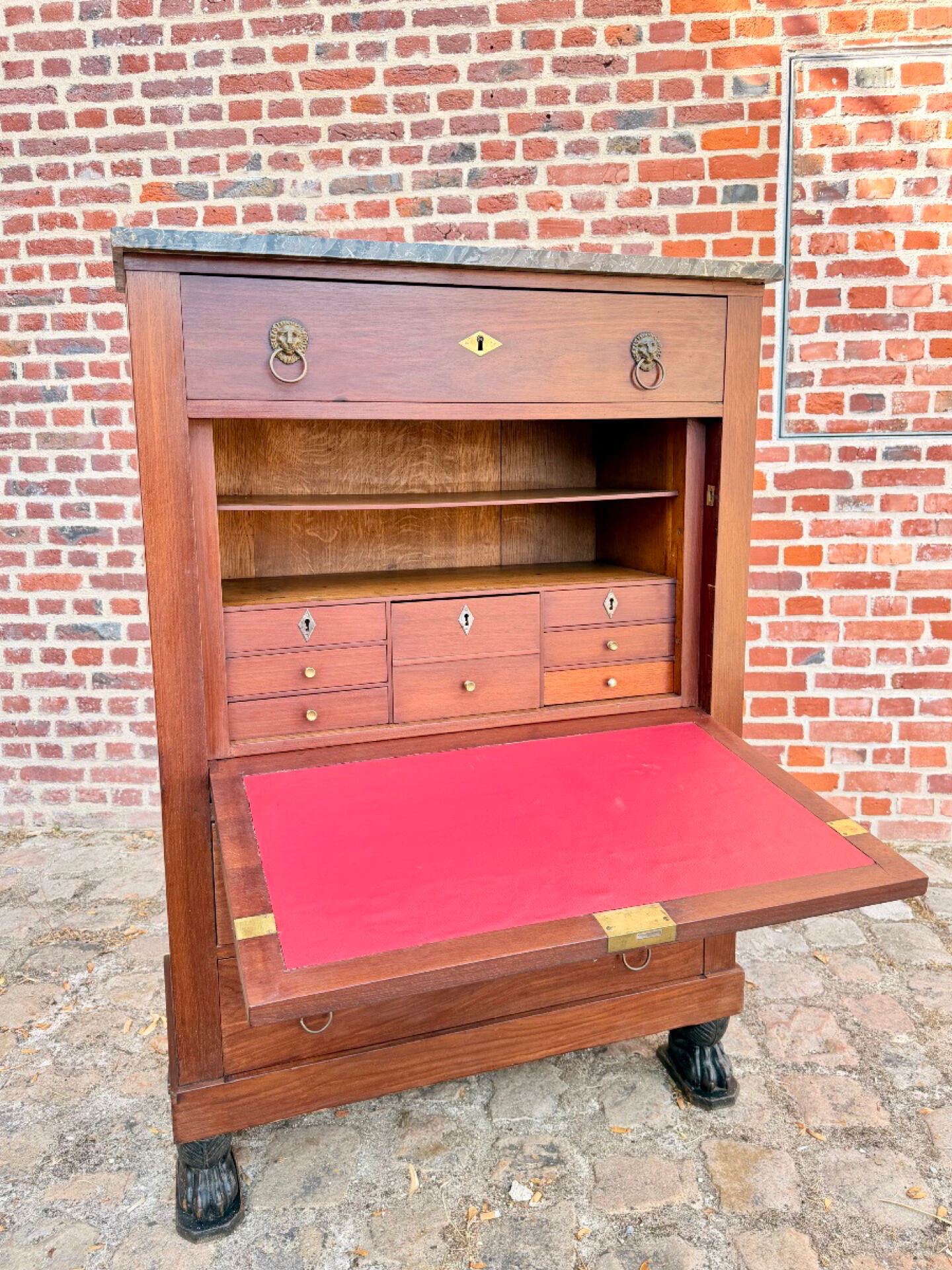 Pope françois-ignace, secretary in mahogany from the consulate period stamped