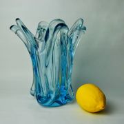 Blue seguso vase in murano glass, italy, 1970