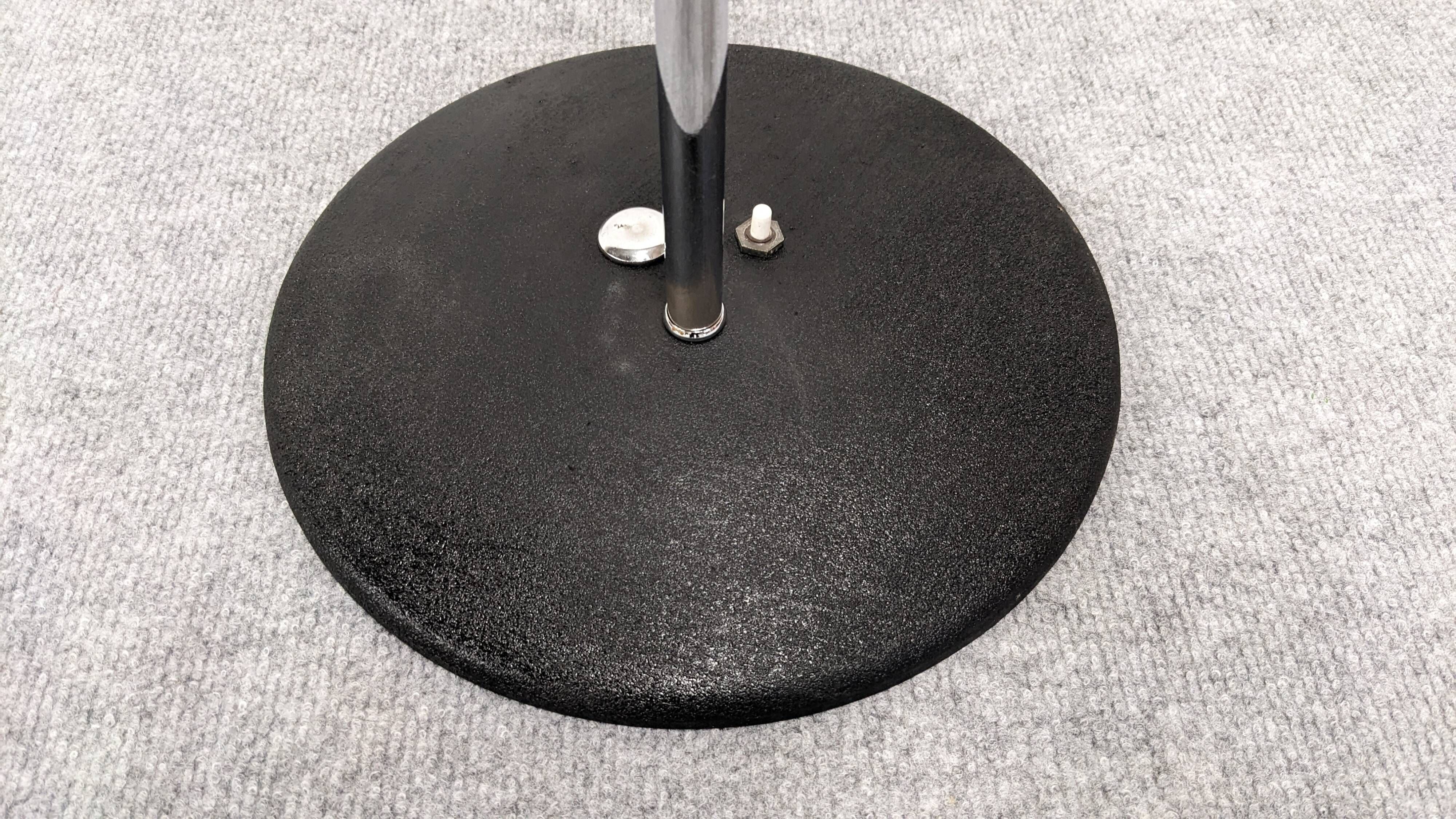 Space age modernist floor lamp with 2 aluminium spots, France circa 1970.