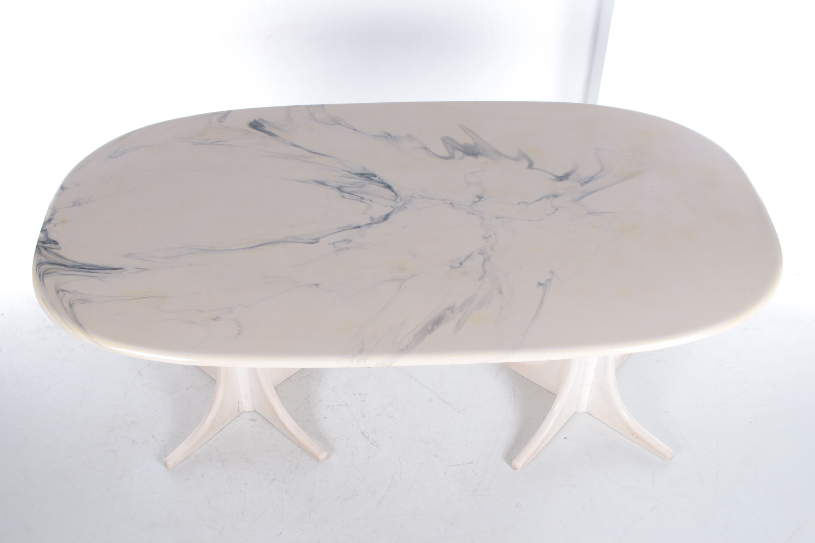 1970s Marble Dining Table on Two Marble x Feet, Germany
