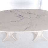 1970s Marble Dining Table on Two Marble x Feet, Germany