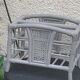 Bamboo and rattan magazine holder, vintage grey canning