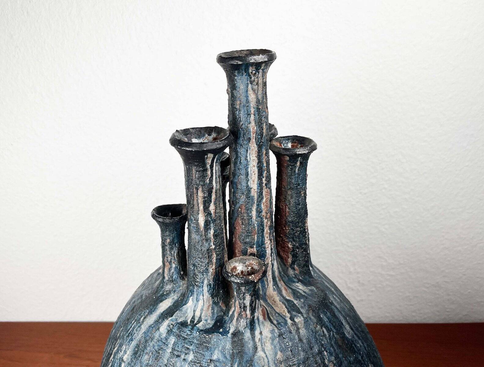 Large Fireplace Vase Studio in Brutalist Mid-Century Ceramic by Gerhard Liebenthron, 1974