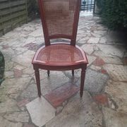 Chaise Cannes en bois sculpté style Louis XVI