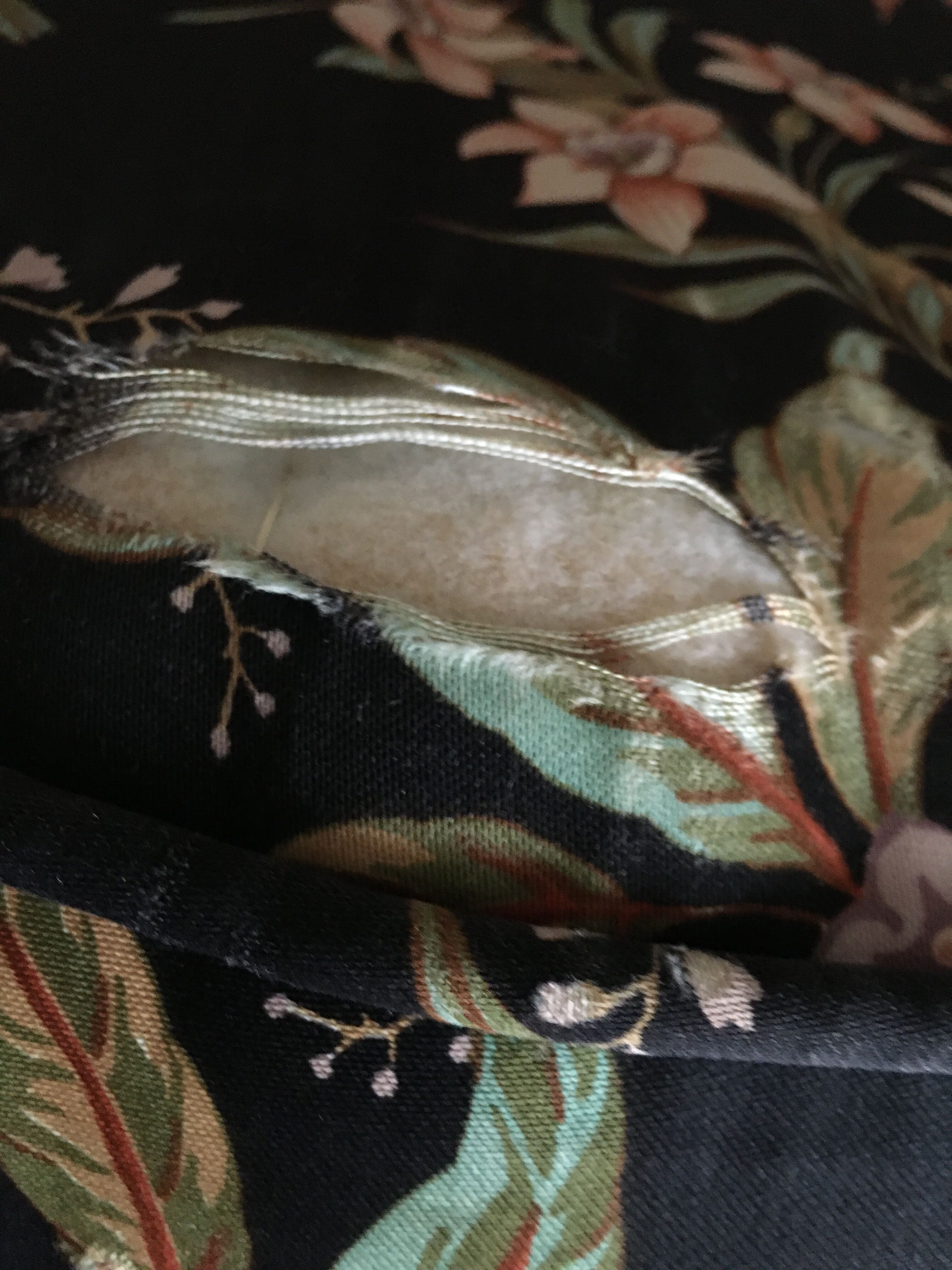 Faux bamboo chair with cushion