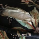 Faux bamboo chair with cushion