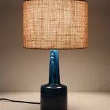 Rare Jørgen Holstein ceramic table lamp / mid-century Danish modern design / lamp / turquoise / 1960s / 1970s