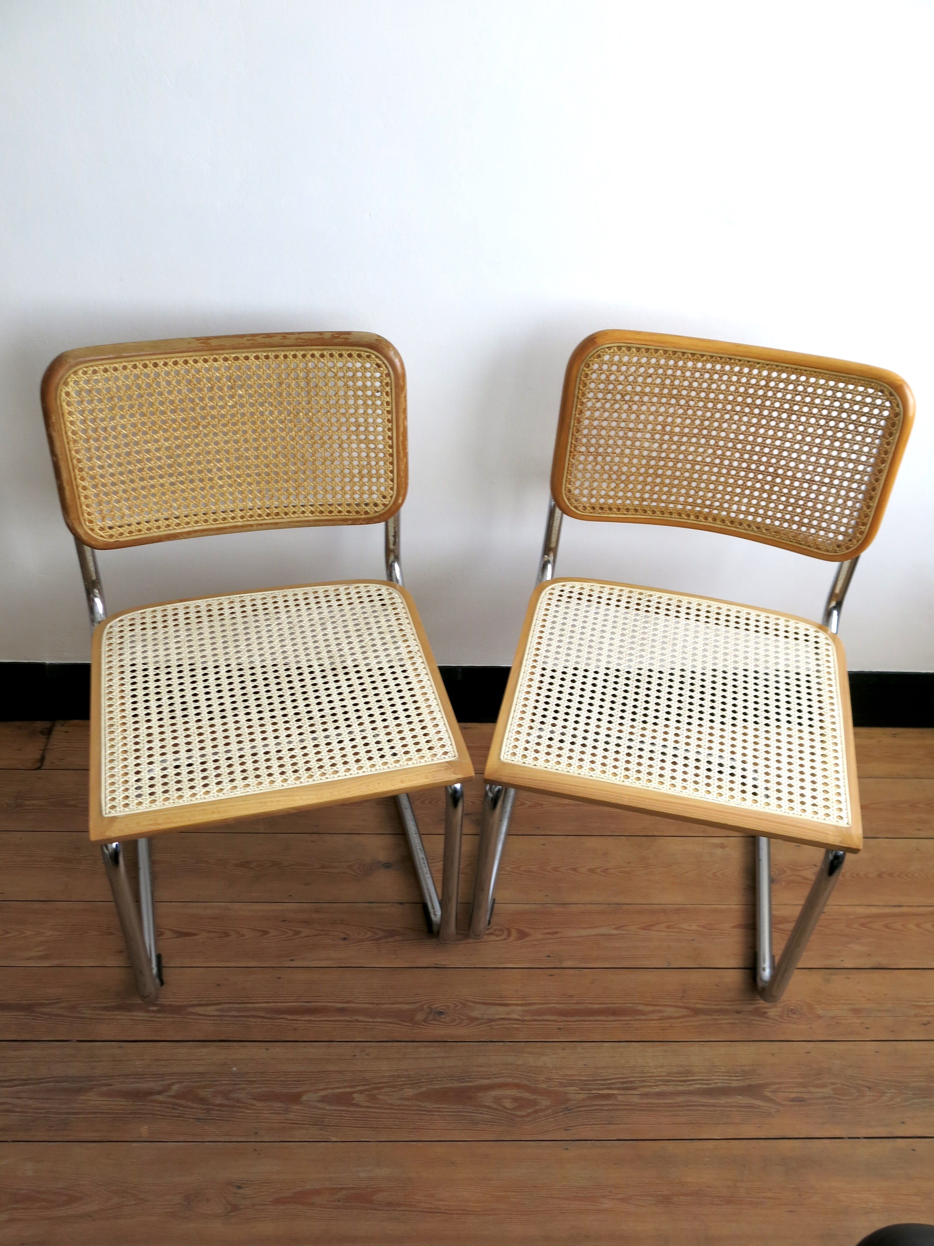 Duo of chairs Cesca B32 by Marcel Breuer