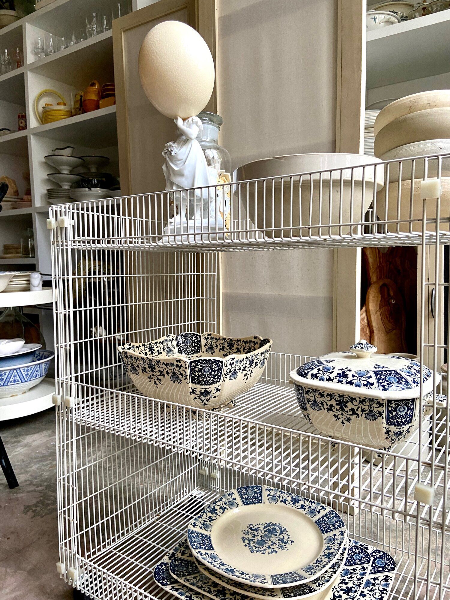 White metal service on wheels trolley