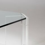 Table basse en lucite et verre, karl springer, 1970s