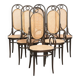 6 chaises vintage Thonet modèle Long John avec dossier haut