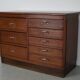 Dutch Industrial Oak Apothecary Cabinet, Mid-20th Century