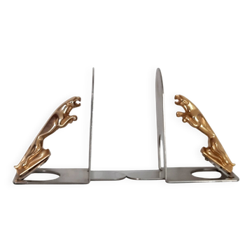 Pair of Jaguar brand mascot bookends from the 70s and 80s