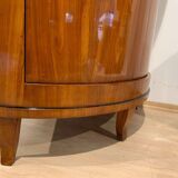 Biedermeier Corner Cabinet, Cherry Veneer, Ebony Inlay, South Germany circa 1820
