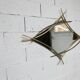Sculptural mirror with two-tone gilded arches, France, 1970s, 95 x 133 cm