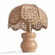 Italian Mid-Century Table Lamp, Pine Wood & Cane, Handcrafted, 1970s